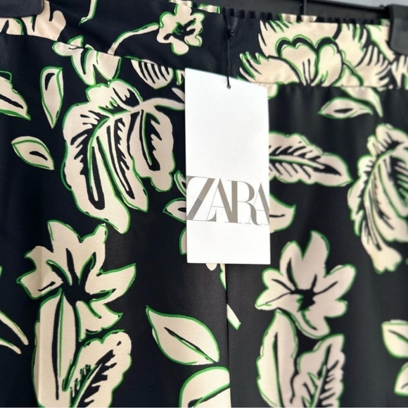 ZARA PRINTED STRAIGHT LEG PANTS - Picture 3 of 5
